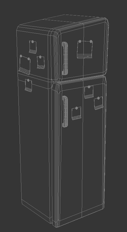 Fridge refrigerator Free low-poly 3D model_2