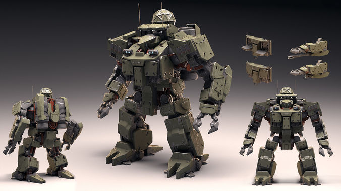 heavy Assault Mech Low-poly 3D model