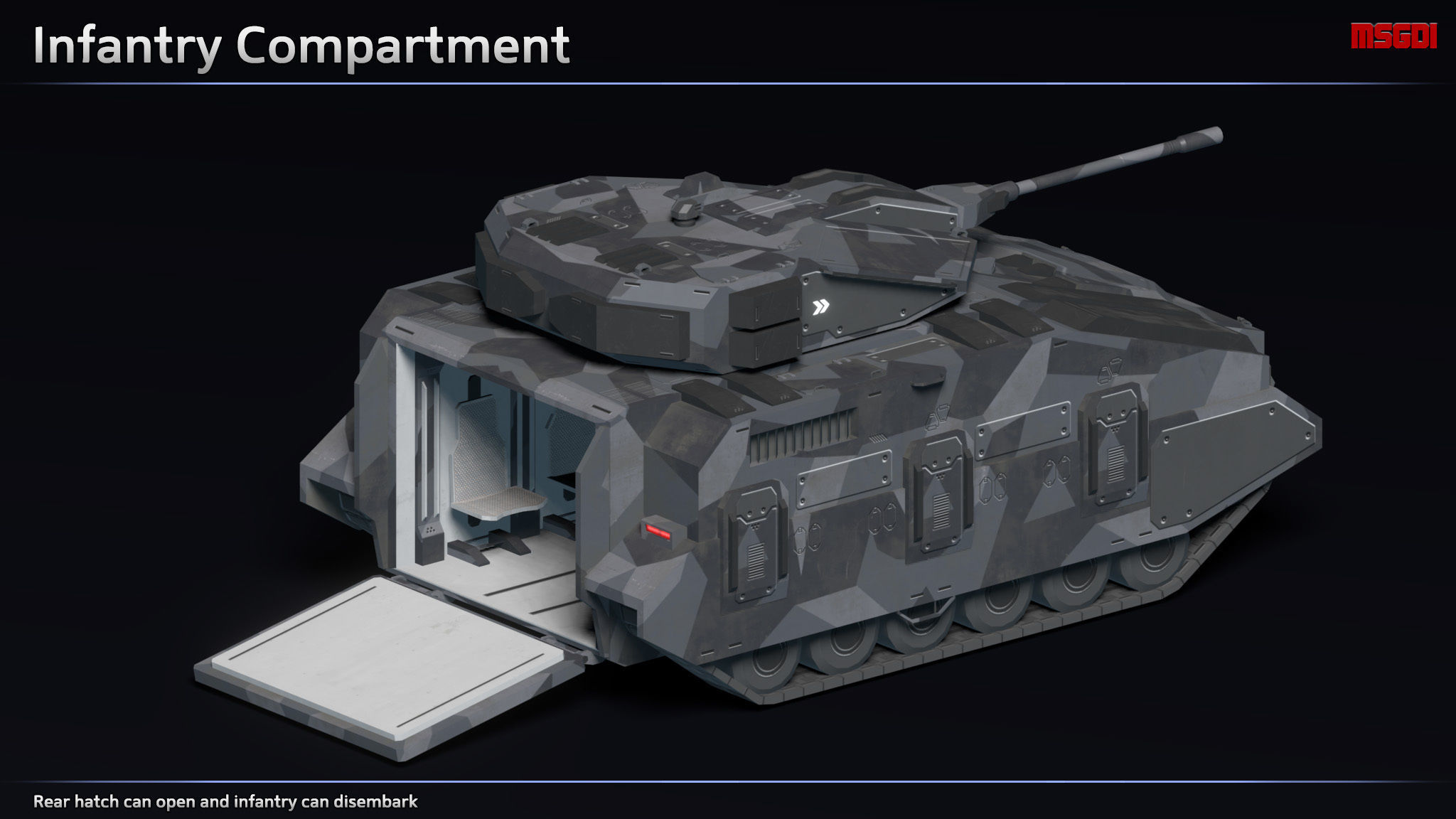 Scifi Crusher Infantry Fighting Vehicle Low-poly 3D model_3