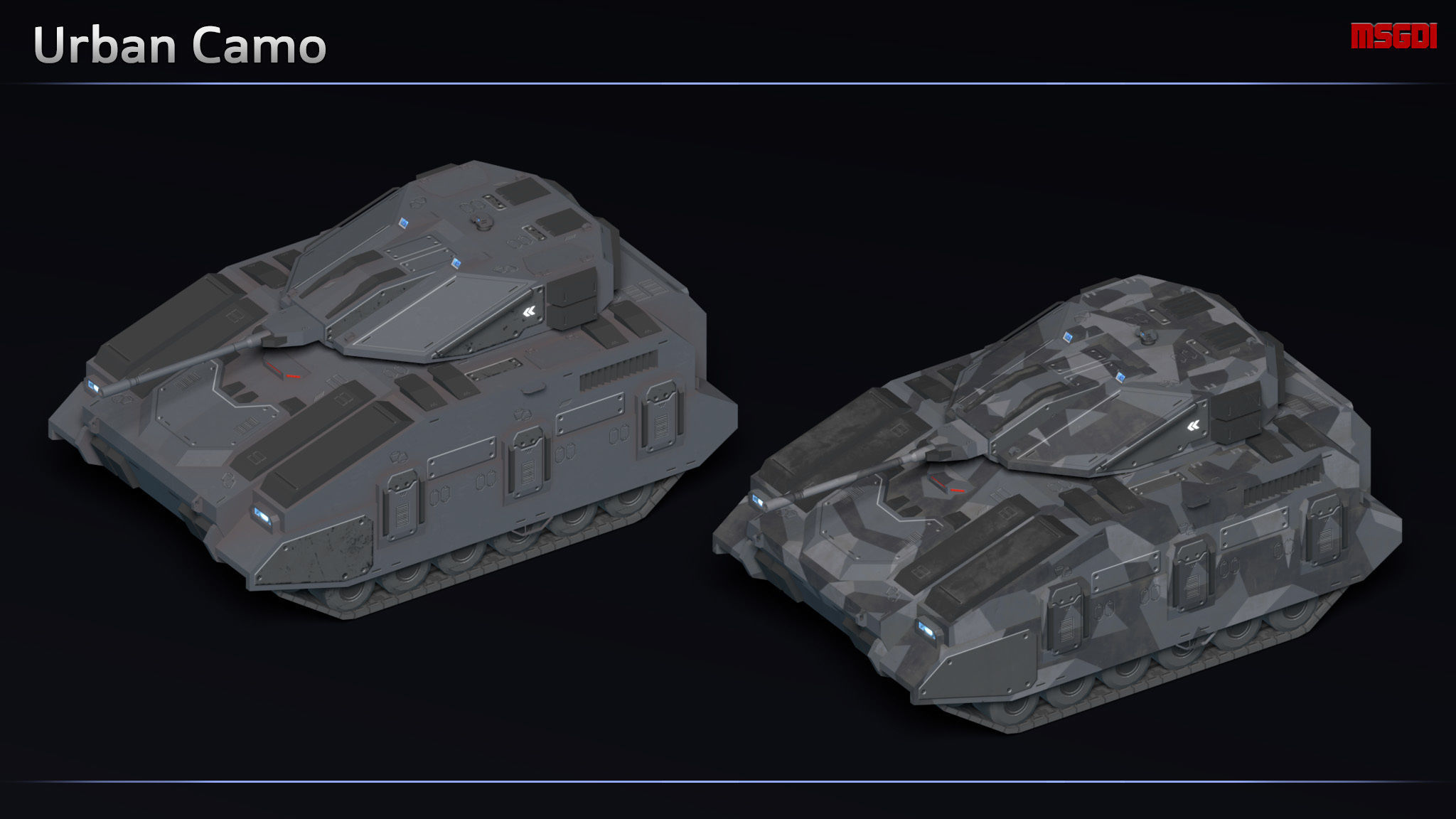 Scifi Crusher Infantry Fighting Vehicle Low-poly 3D model_7