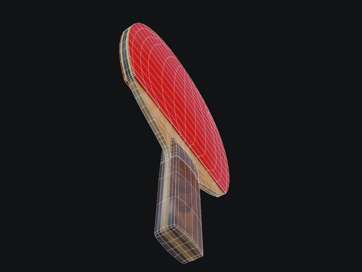 Pingpong paddle Low-poly 3D model_1