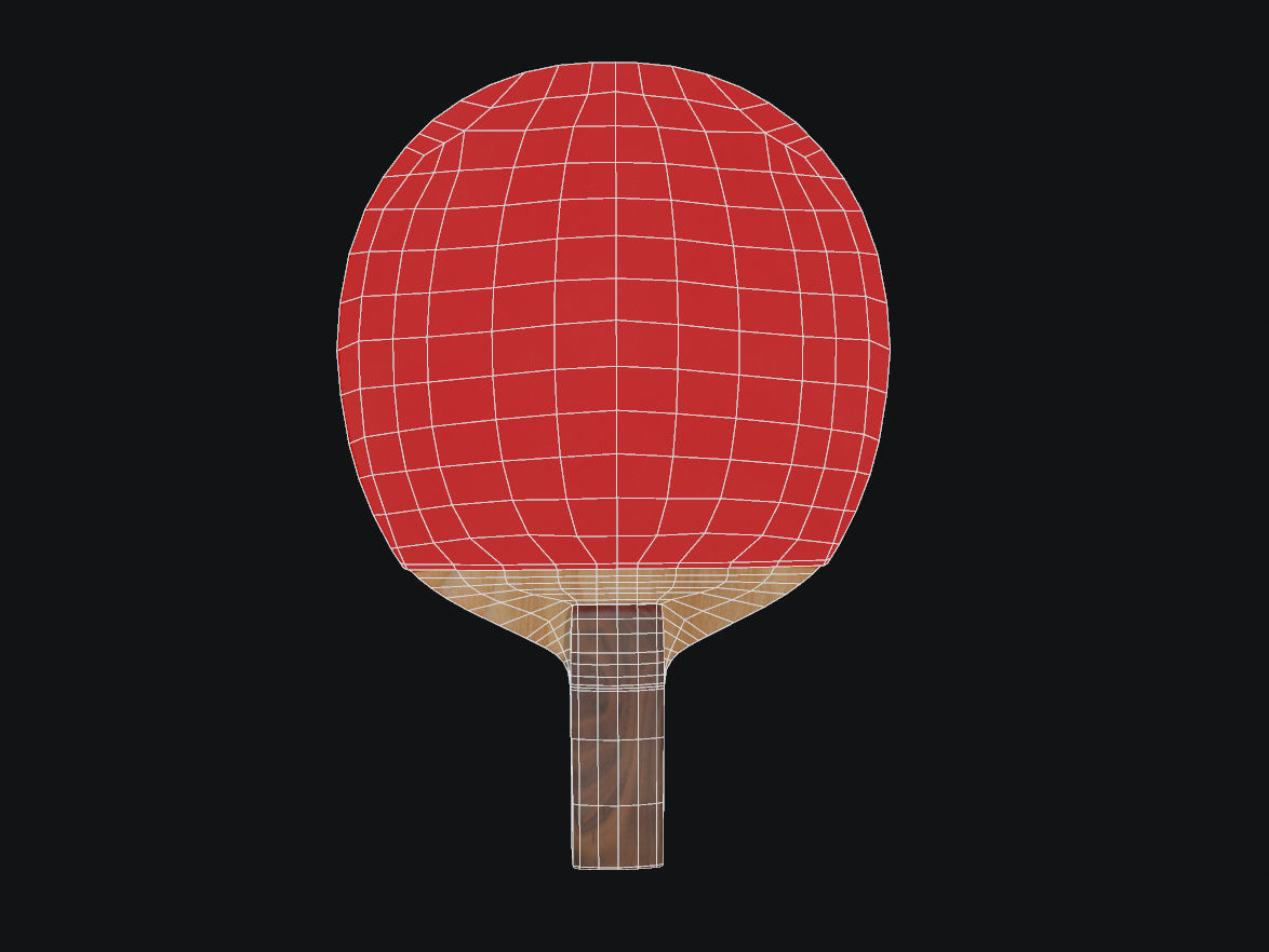 Pingpong paddle Low-poly 3D model_3