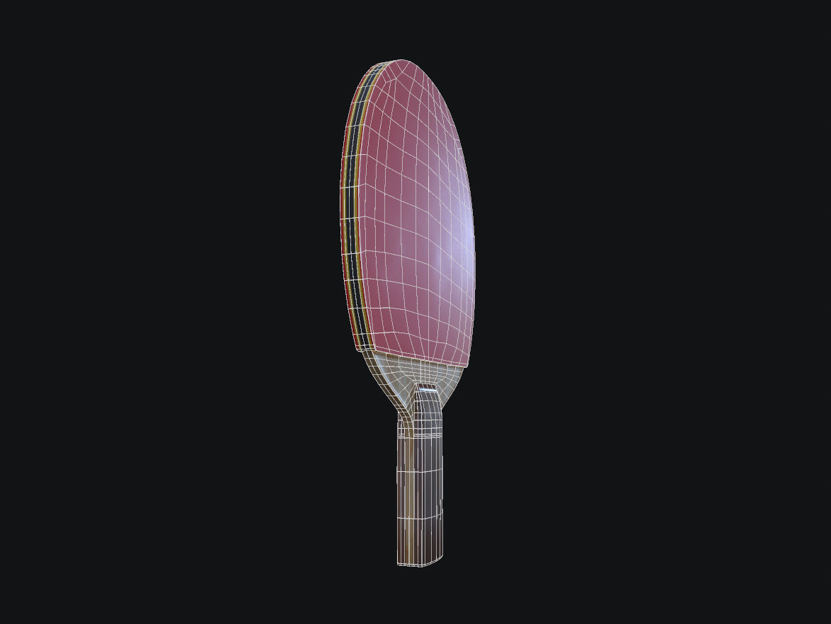 Pingpong paddle Low-poly 3D model_5