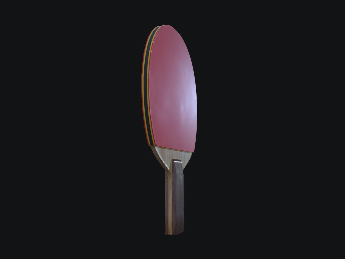 Pingpong paddle Low-poly 3D model_4