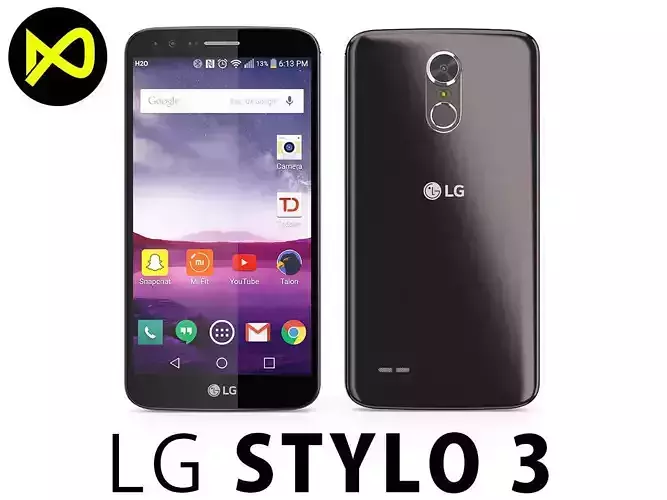LG Stylus 3 2017 Stylo 3 Black 3D model
