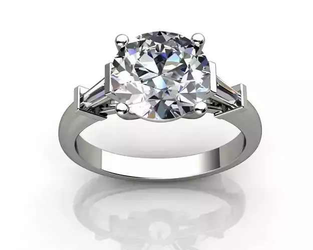 Tapered Baguette Diamond Engagement Ring