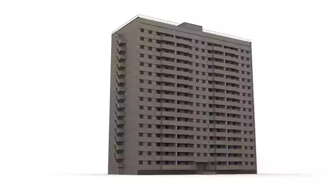 house-series-II-60 apartment building Low-poly 3D model