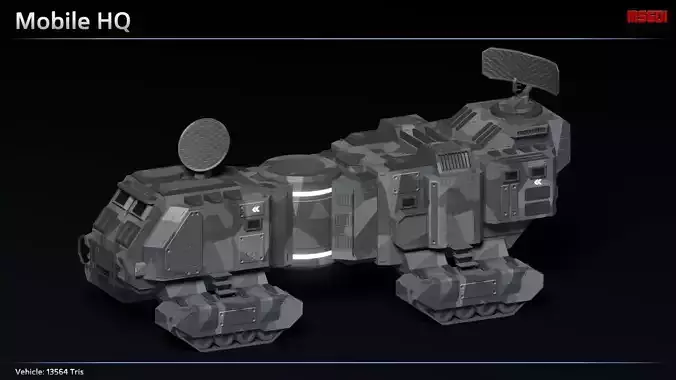 Scifi Mobile HQ Low-poly 3D model