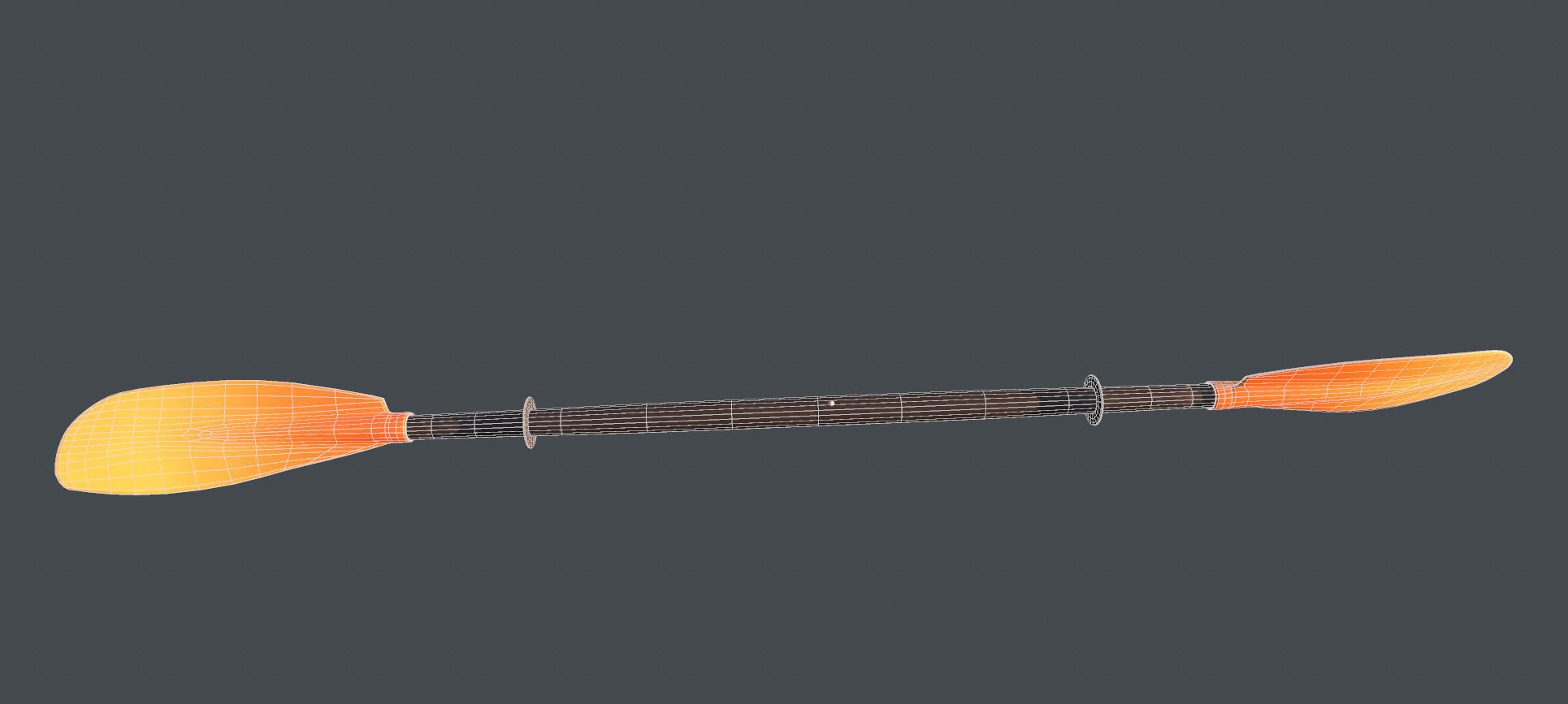 Kayak paddle Low-poly 3D model_2