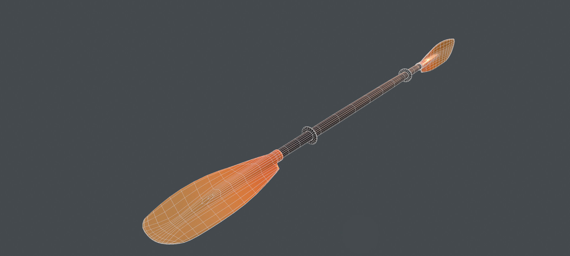 Kayak paddle Low-poly 3D model_8