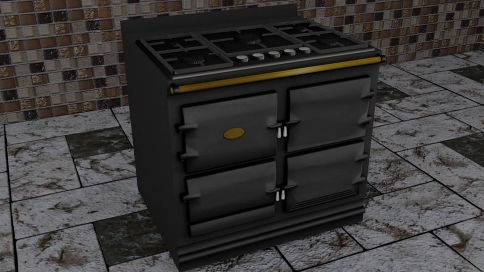 vintage style kitchen Free low-poly 3D model