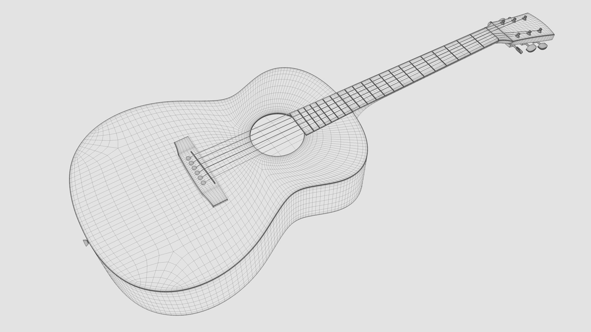 Acoustic Guitar 3D model_6