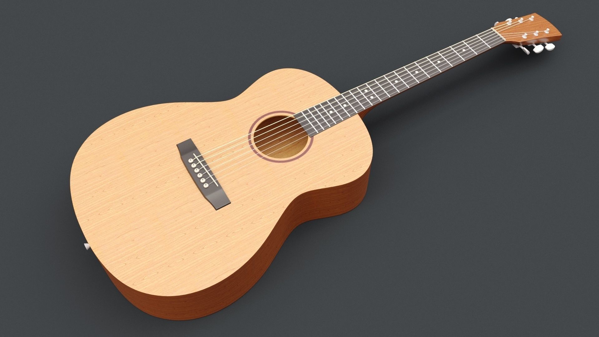 Acoustic Guitar 3D model_1