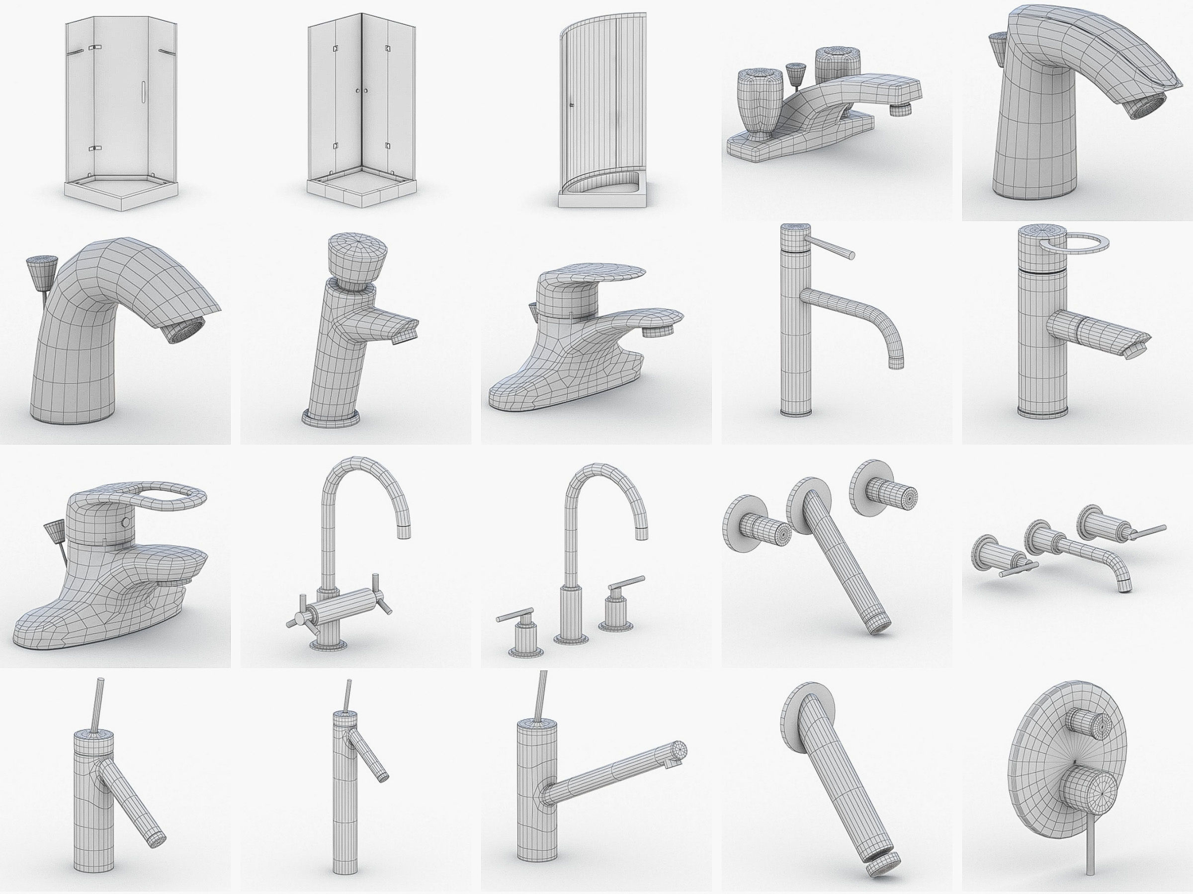 Bathroom Collection - 150 Products Low-poly 3D model_14