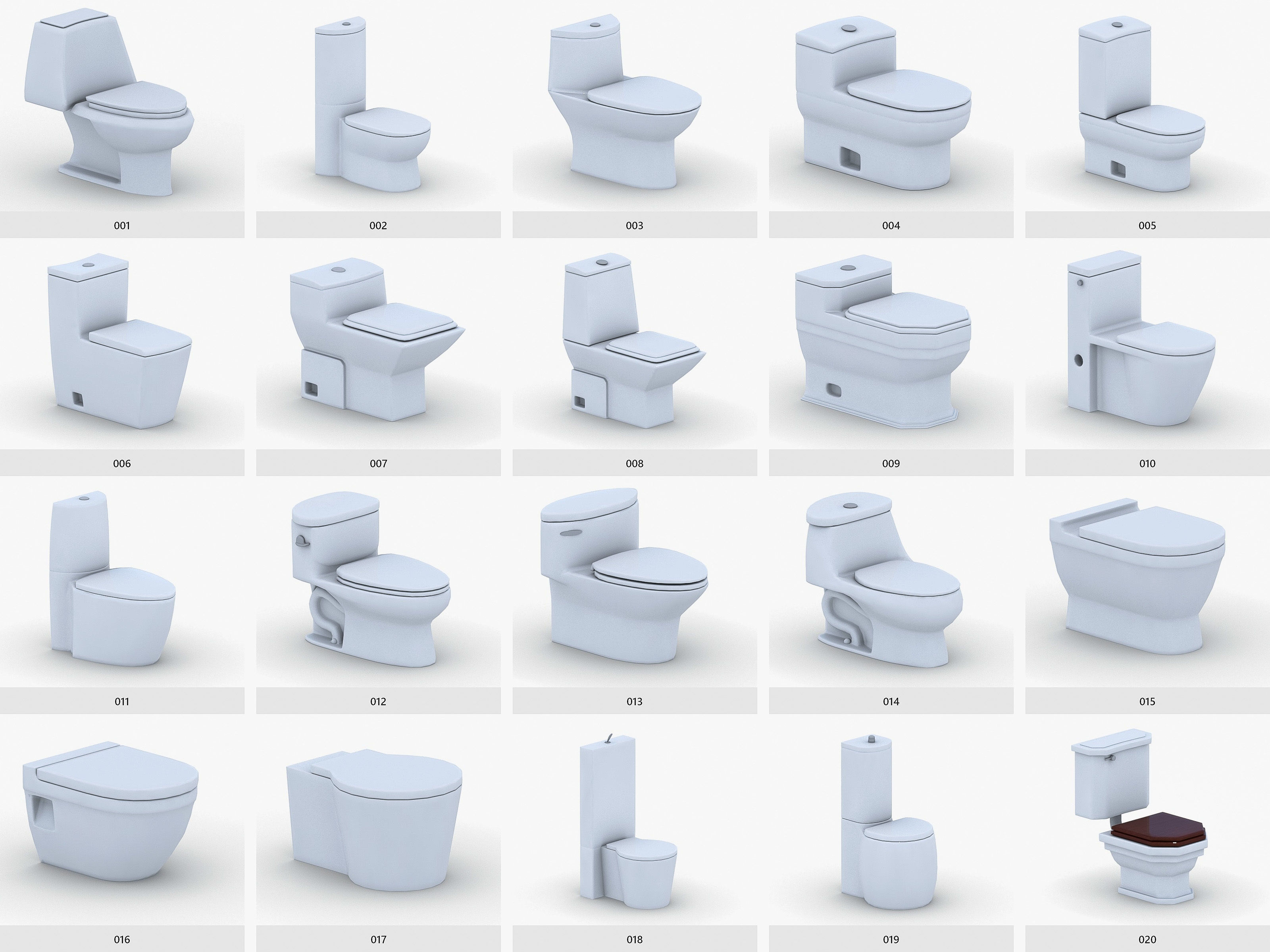 Bathroom Collection - 150 Products Low-poly 3D model_1
