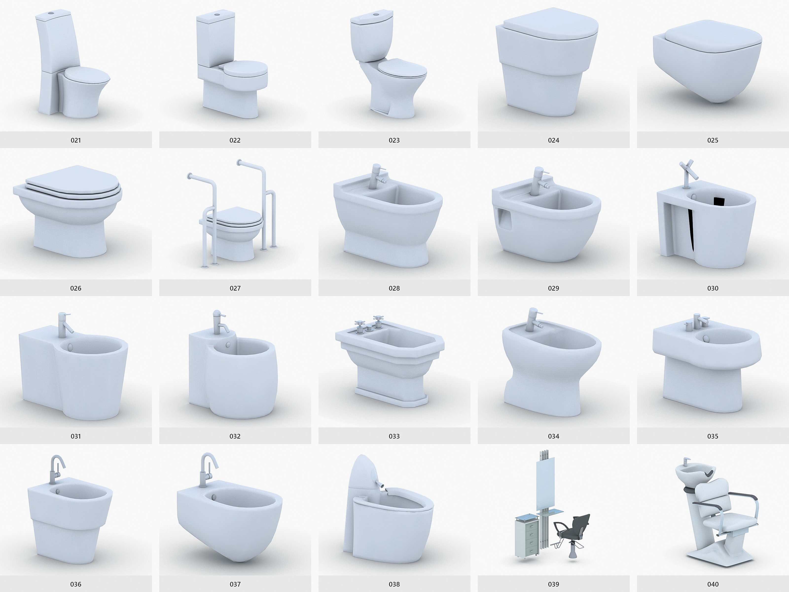 Bathroom Collection - 150 Products Low-poly 3D model_3