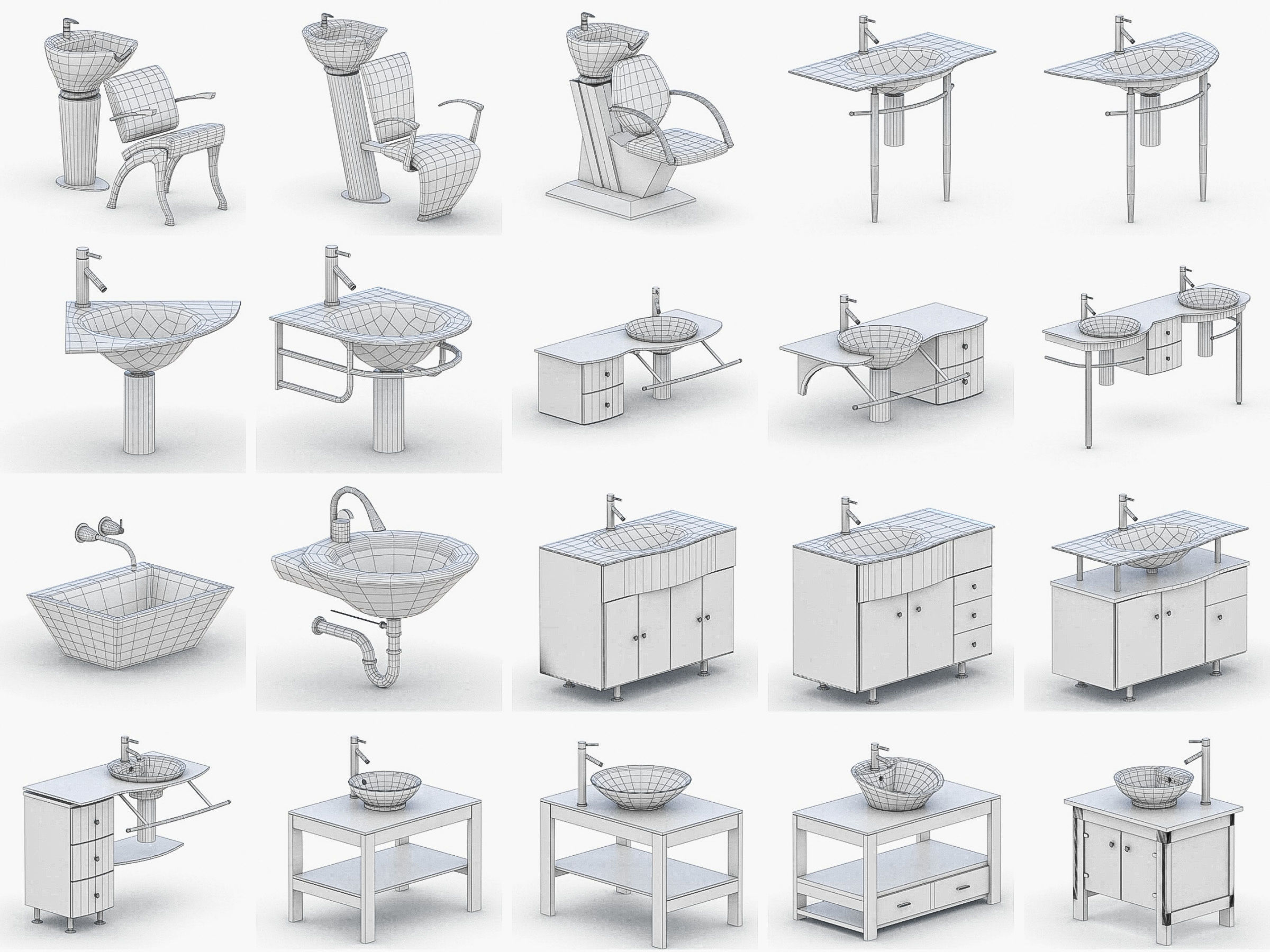 Bathroom Collection - 150 Products Low-poly 3D model_6