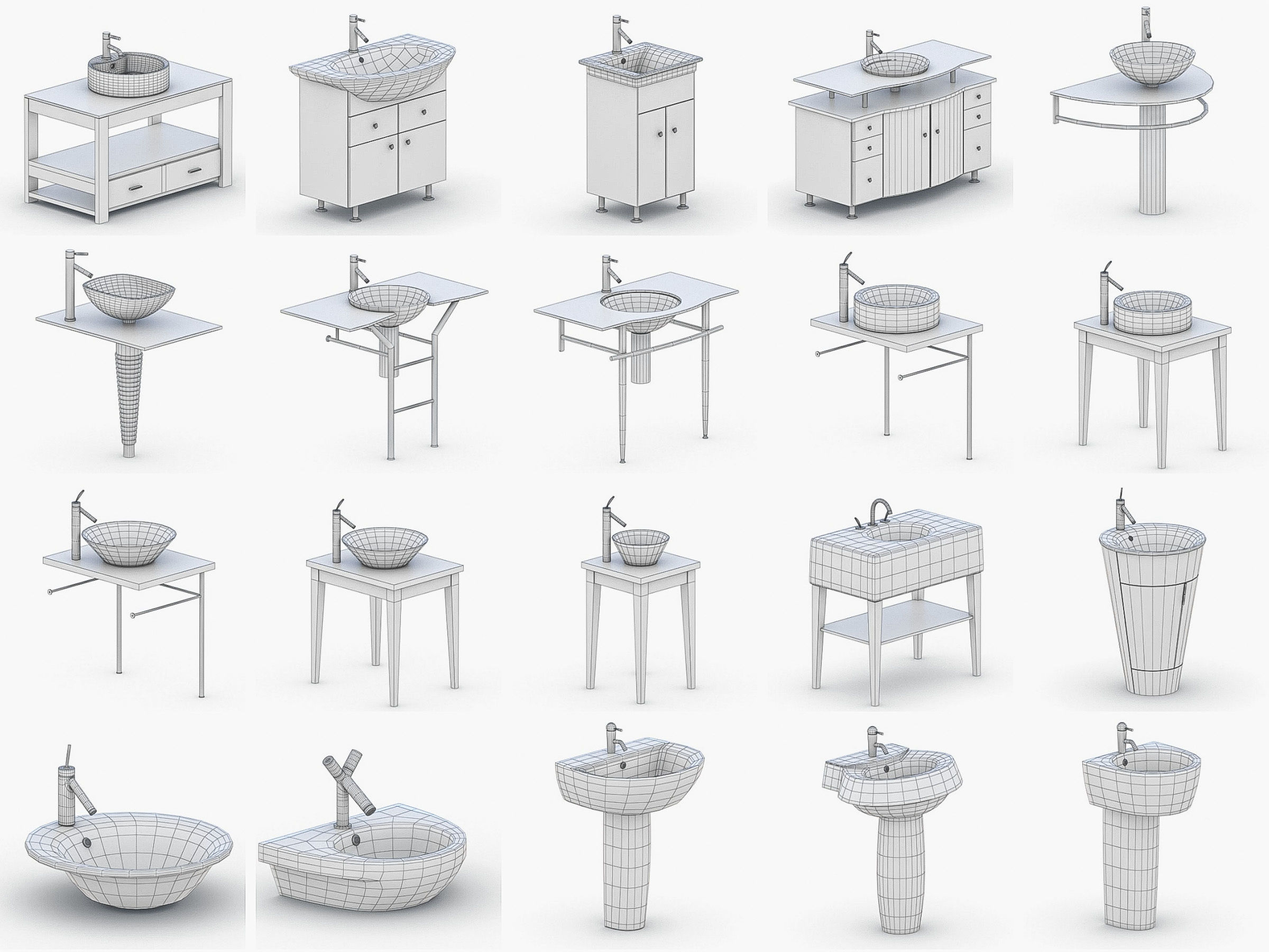 Bathroom Collection - 150 Products Low-poly 3D model_8