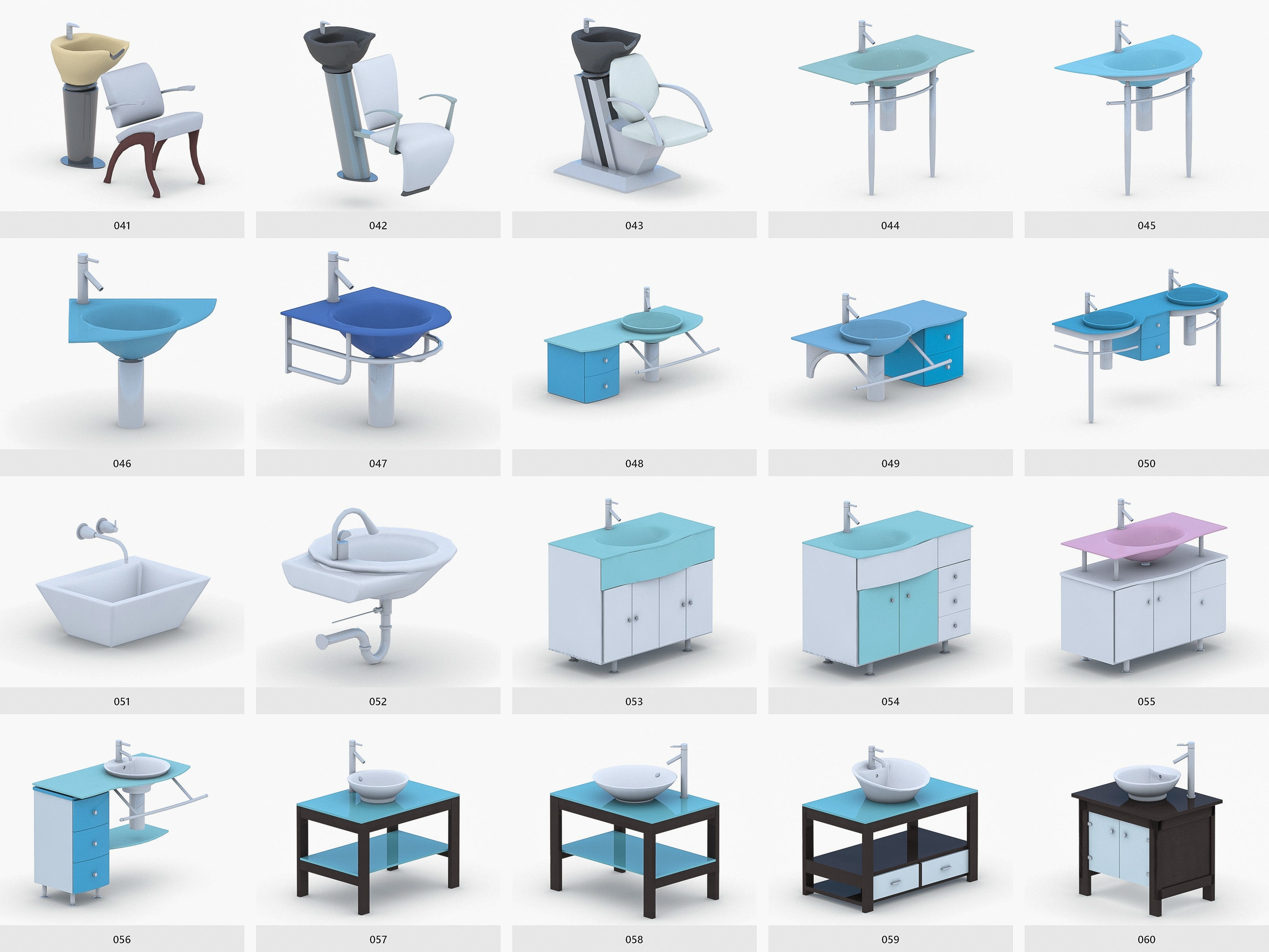 Bathroom Collection - 150 Products Low-poly 3D model_5