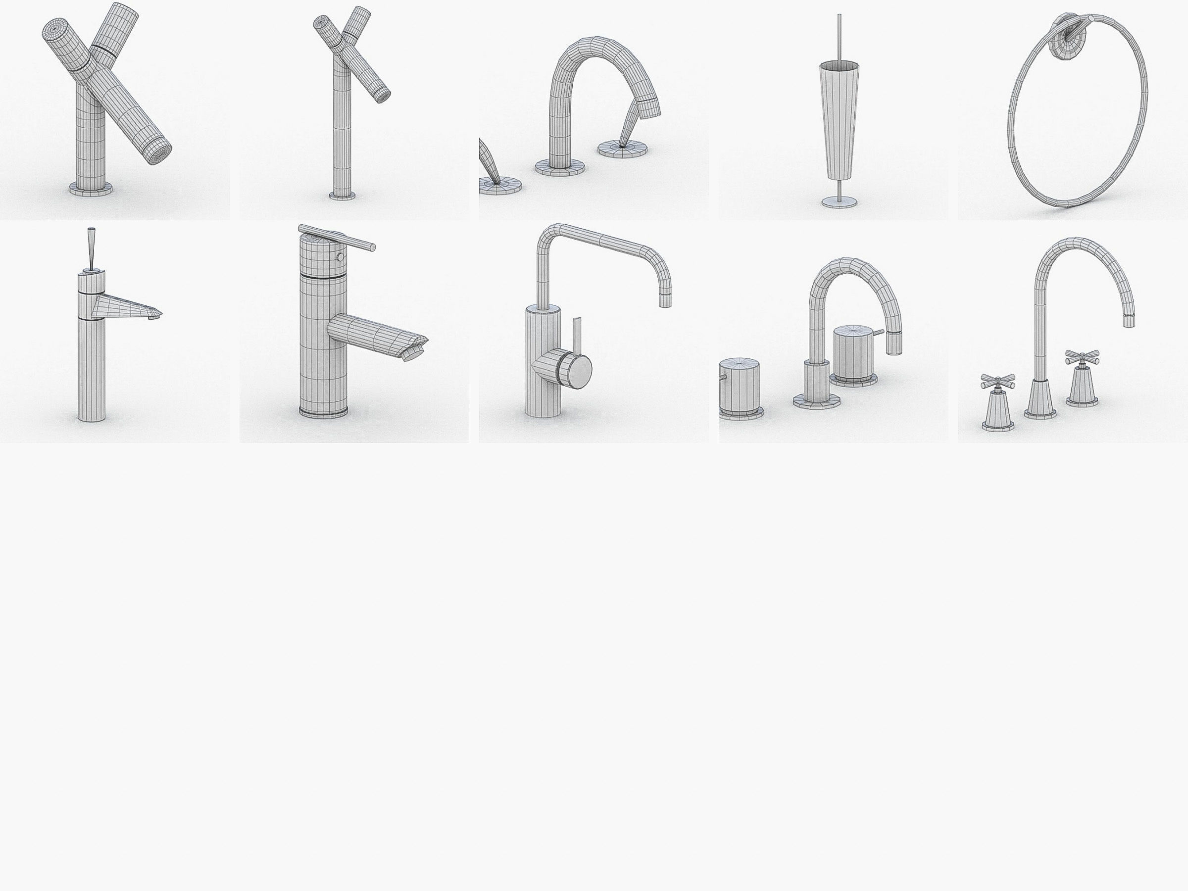 Bathroom Collection - 150 Products Low-poly 3D model_16