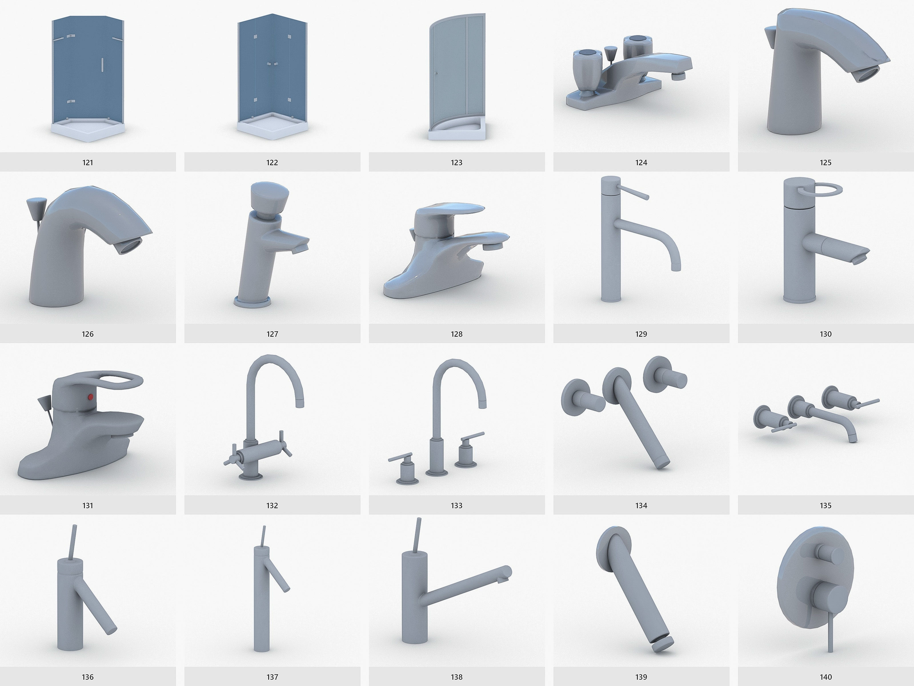 Bathroom Collection - 150 Products Low-poly 3D model_13