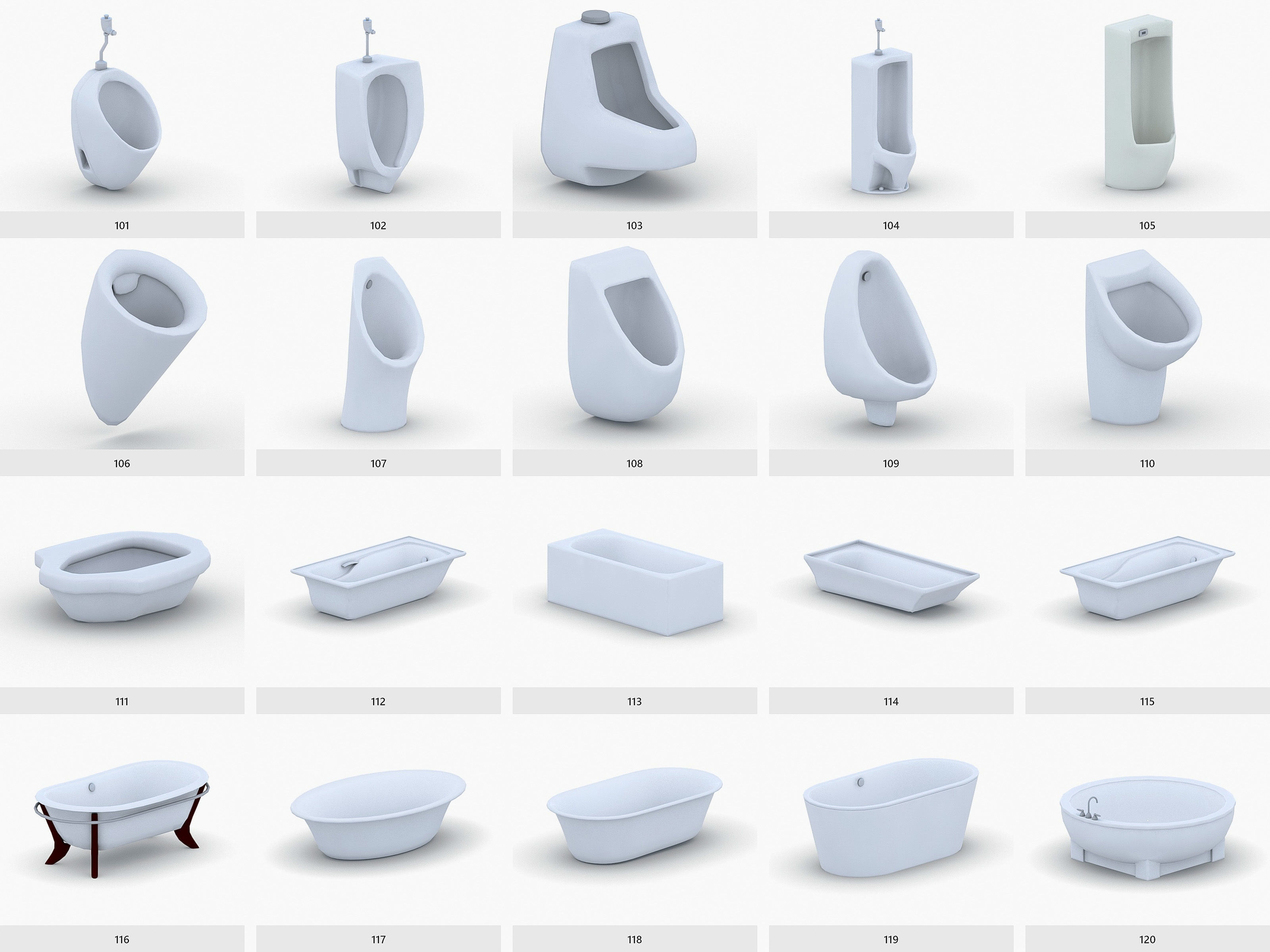 Bathroom Collection - 150 Products Low-poly 3D model_11