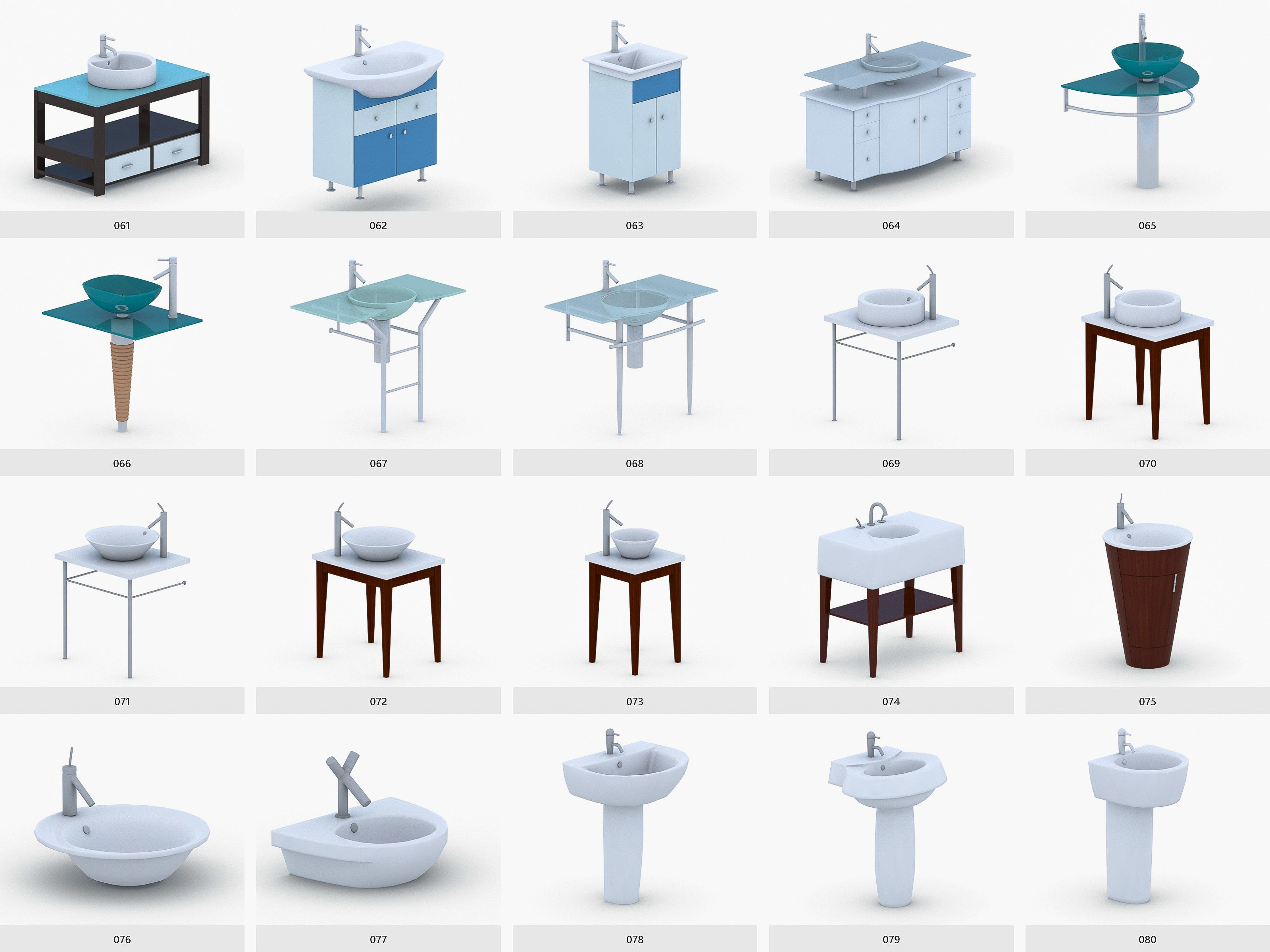 Bathroom Collection - 150 Products Low-poly 3D model_7