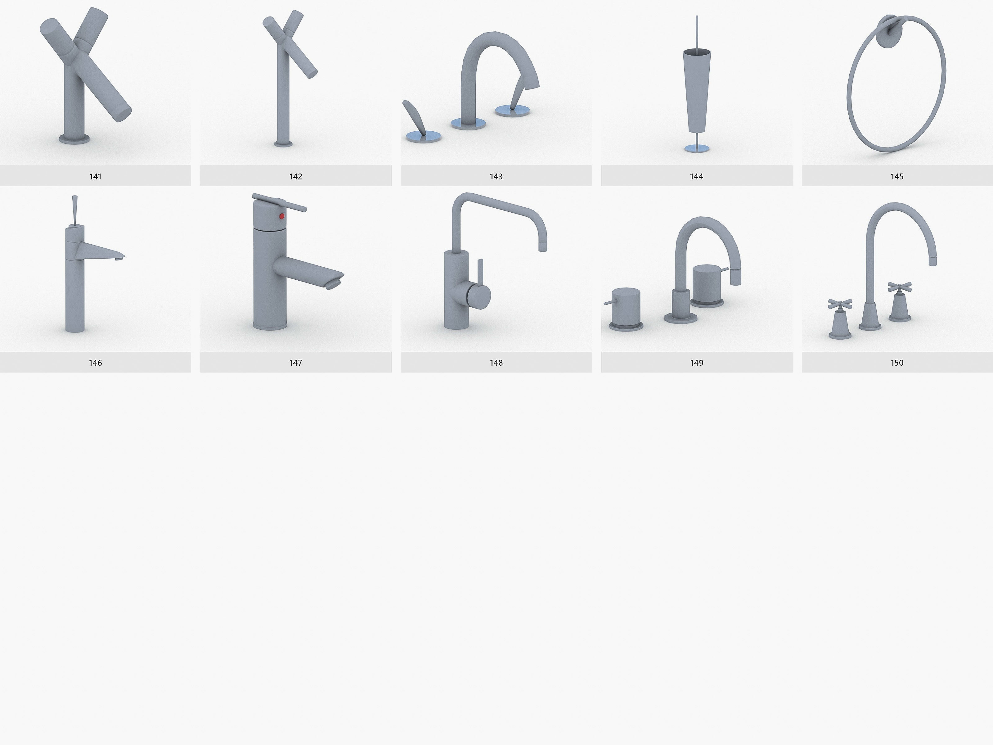 Bathroom Collection - 150 Products Low-poly 3D model_15