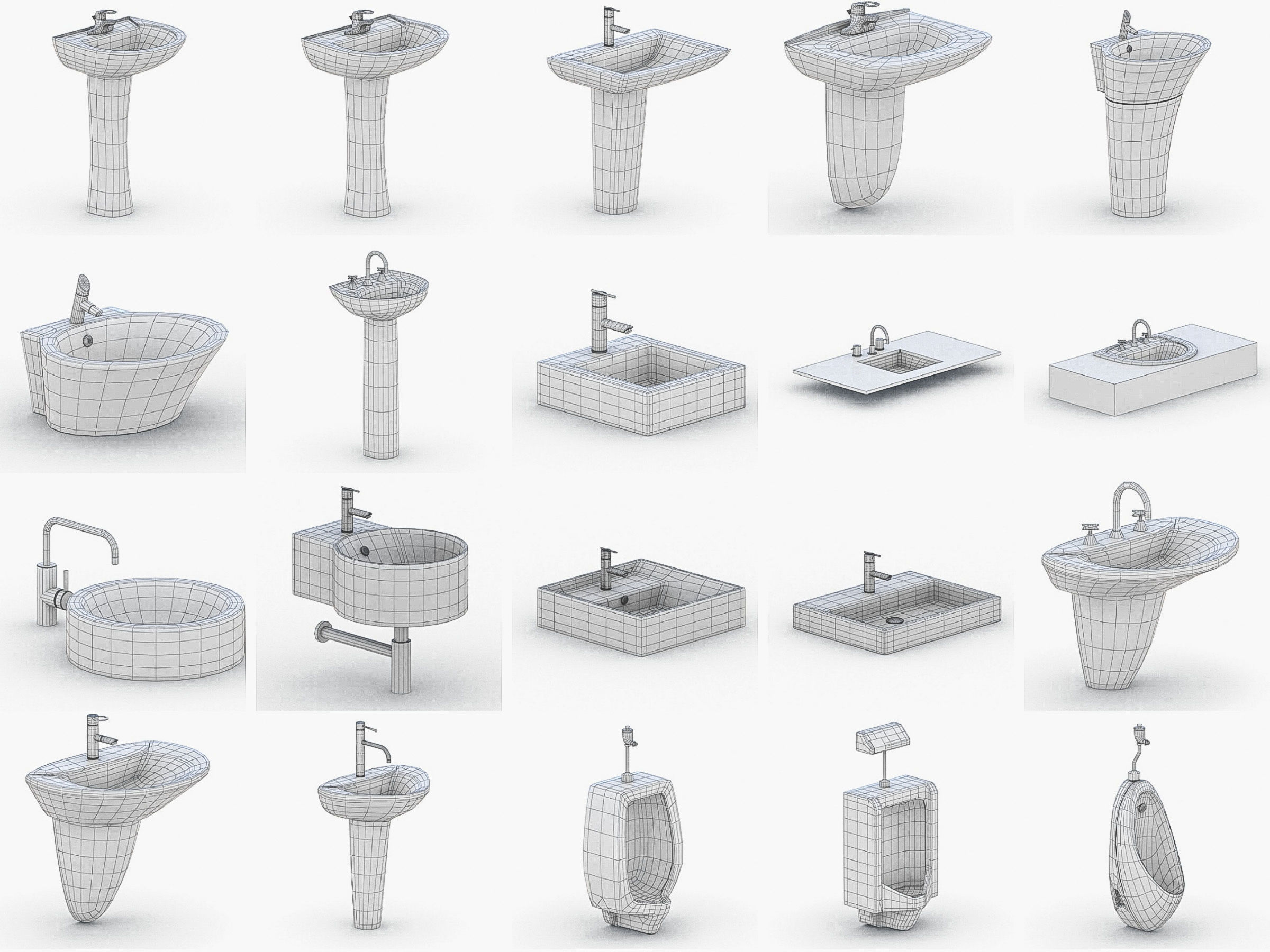 Bathroom Collection - 150 Products Low-poly 3D model_10