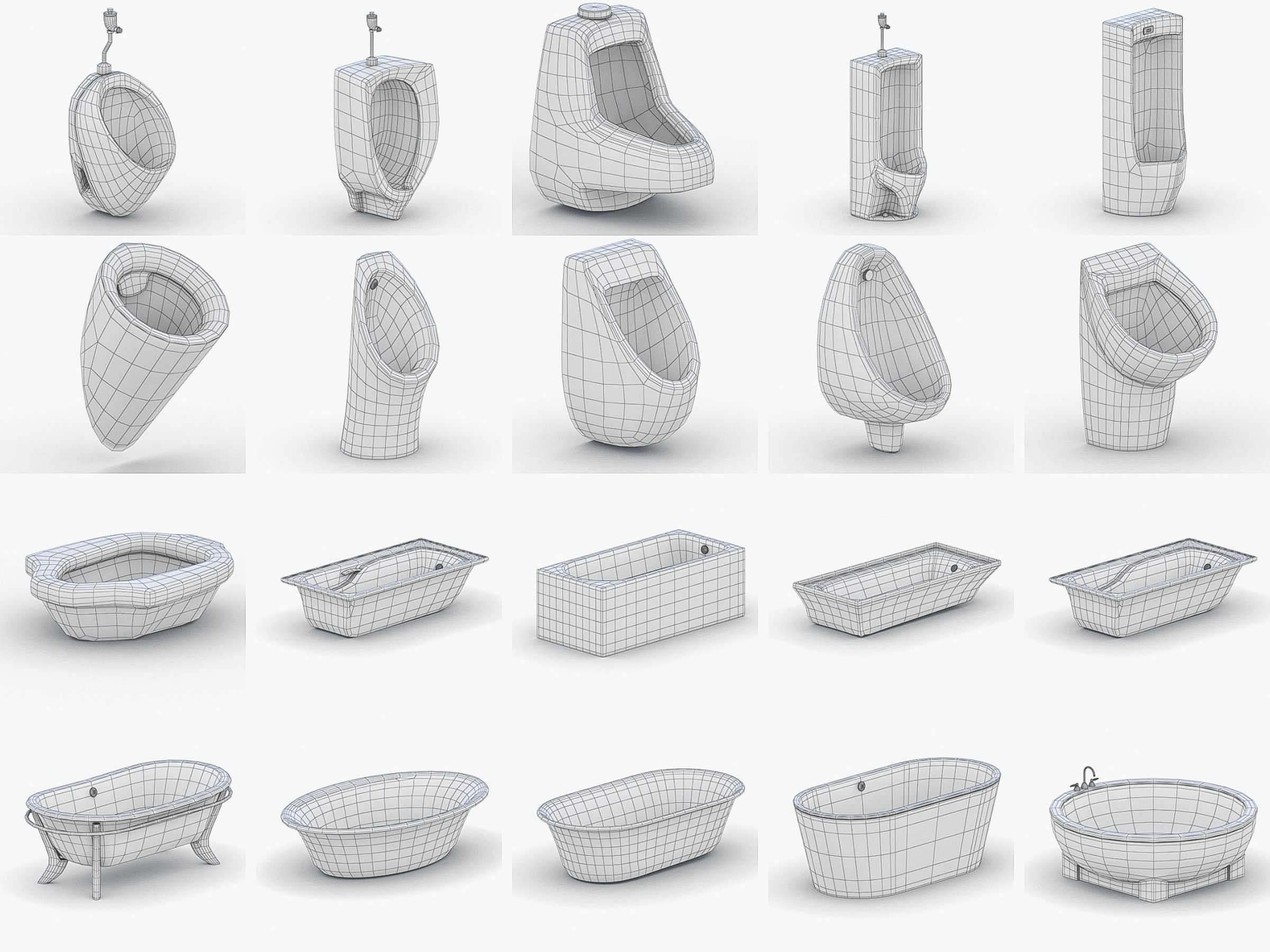 Bathroom Collection - 150 Products Low-poly 3D model_12