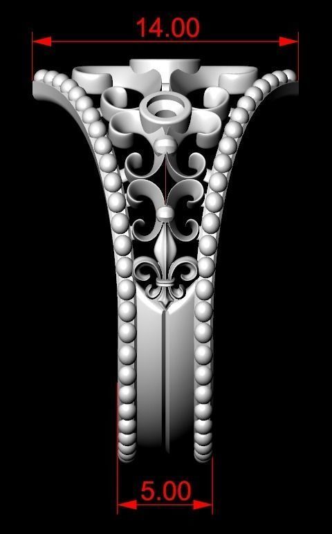 Ring with patterns and stones many size 181 3D print model_14