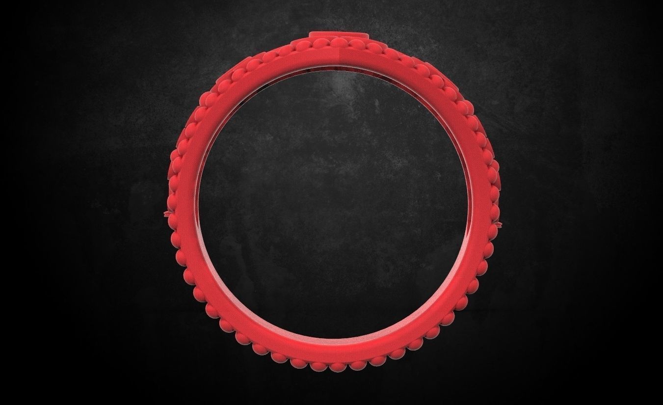 Ring with patterns and stones many size 181 3D print model_19