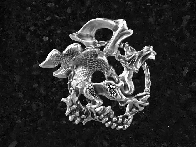 Dragon brooch with