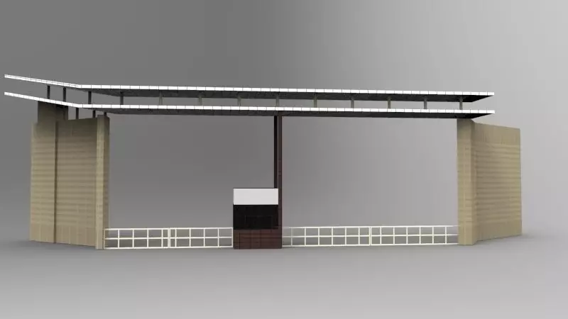 Entrance Gate Low-poly 3D model_0