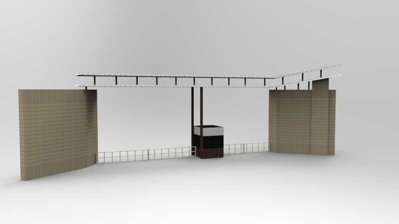 Entrance Gate Low-poly 3D model_3