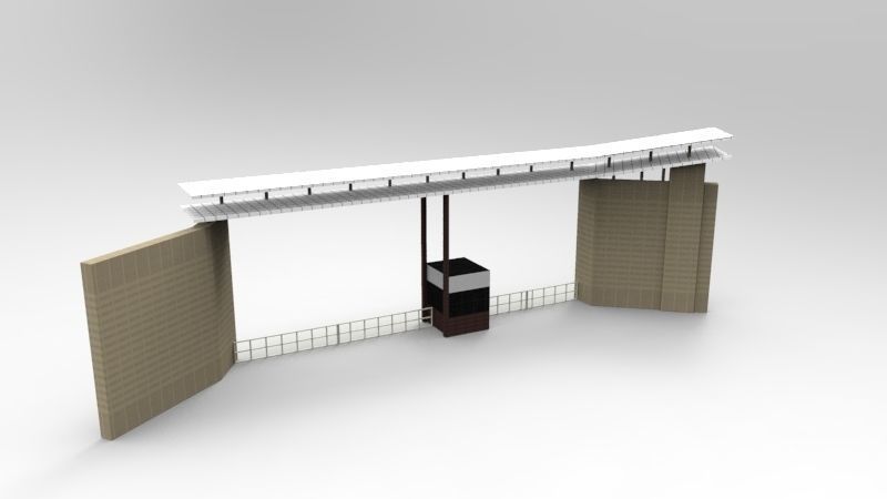 Entrance Gate Low-poly 3D model_5
