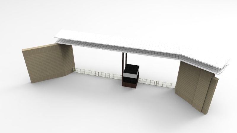 Entrance Gate Low-poly 3D model_1