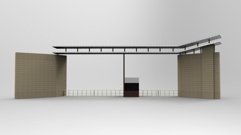 Entrance Gate Low-poly 3D model_2