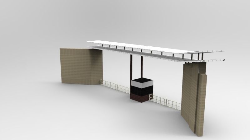 Entrance Gate Low-poly 3D model_4
