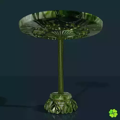 Round table low poly glass and metal