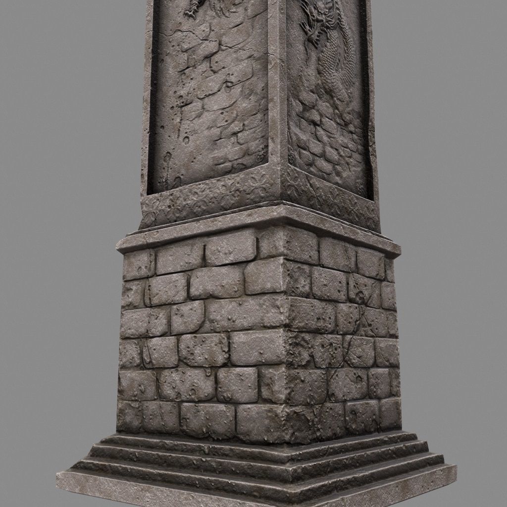 pillar 10 Low-poly 3D model_1