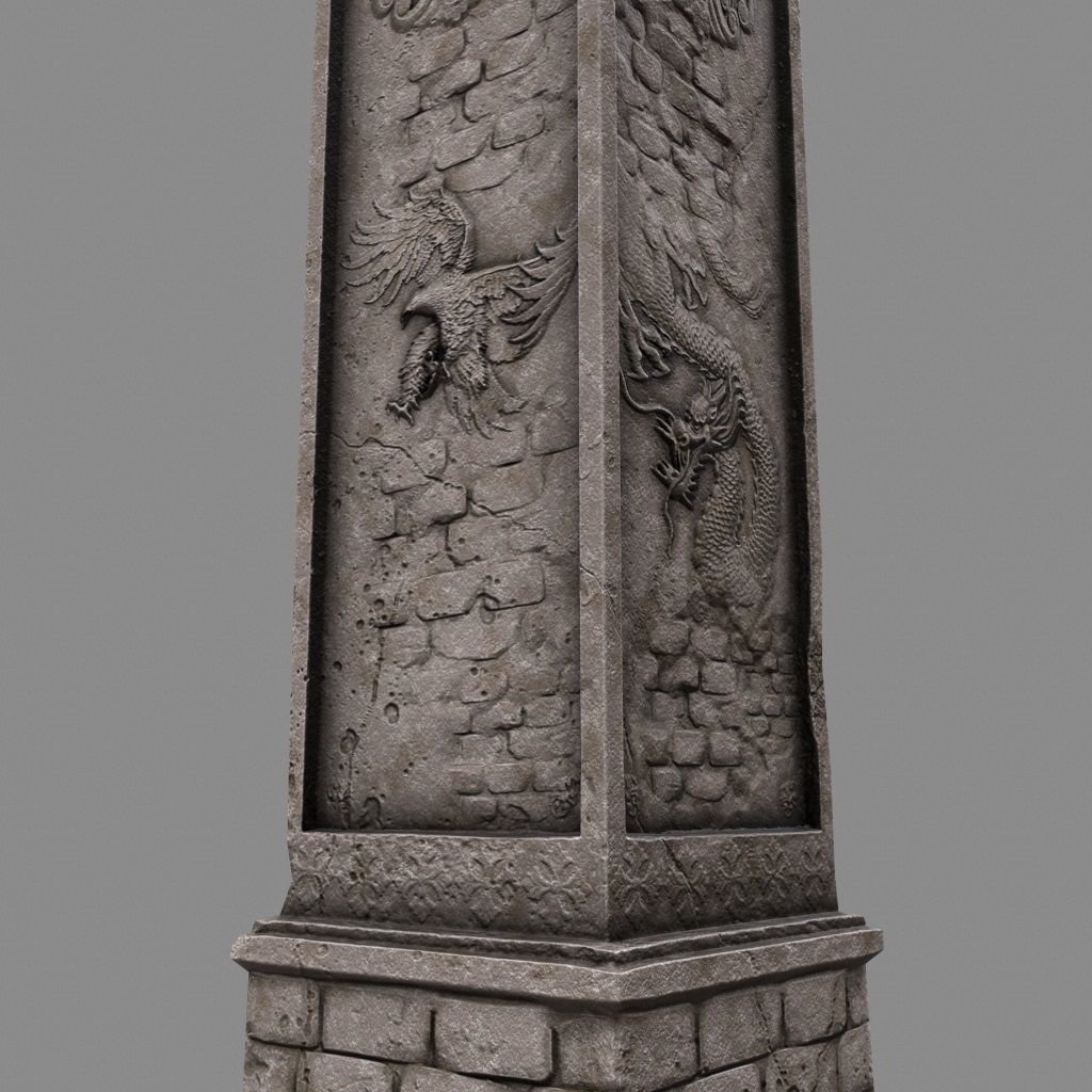 pillar 10 Low-poly 3D model_3