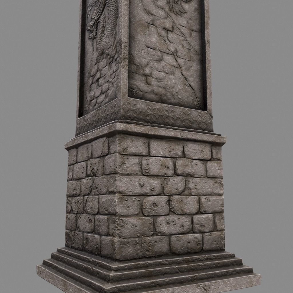 pillar 10 Low-poly 3D model_4