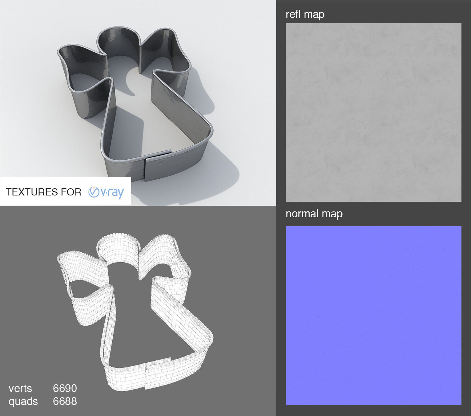 Baking Mould Angel 3D model_2