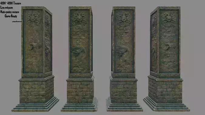 pillar 9 set of four stone pillars