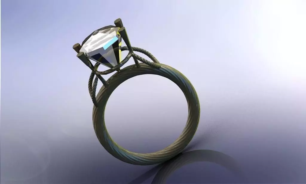 Ladies Diamond Engagment Ring Free 3D print model