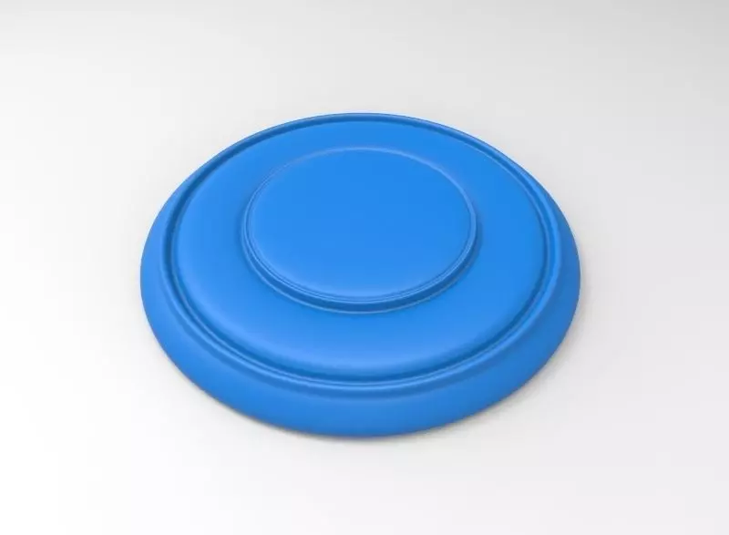 Frisbee button Low-poly 3D model_0