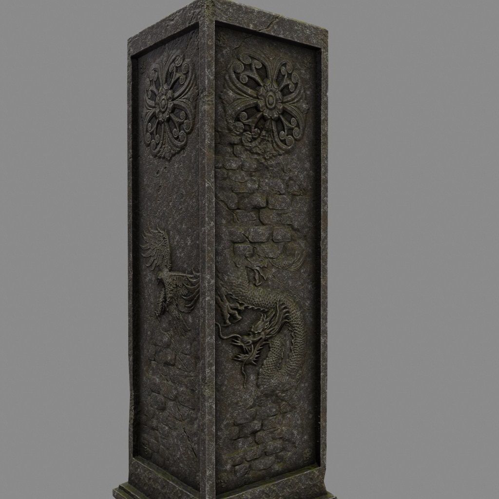 pillar 10 Low-poly 3D model_4