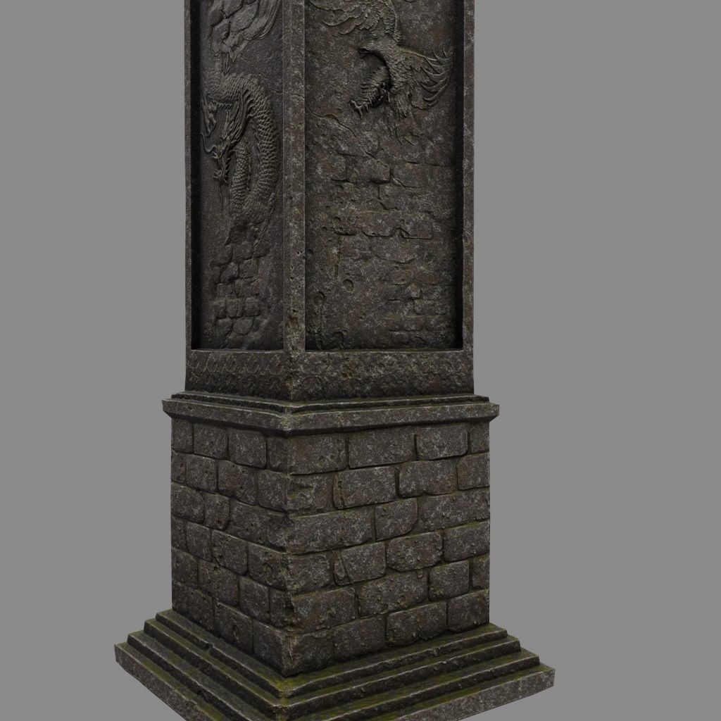 pillar 10 Low-poly 3D model_6