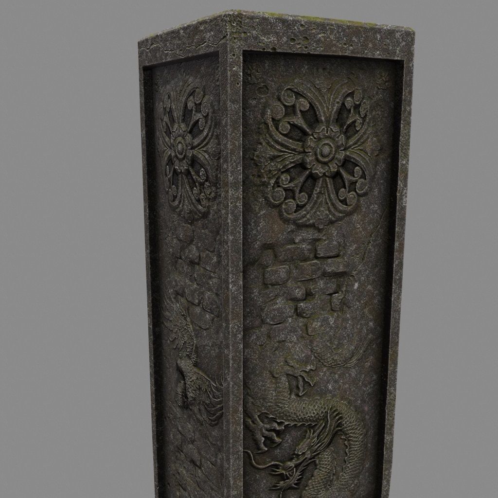pillar 10 Low-poly 3D model_5